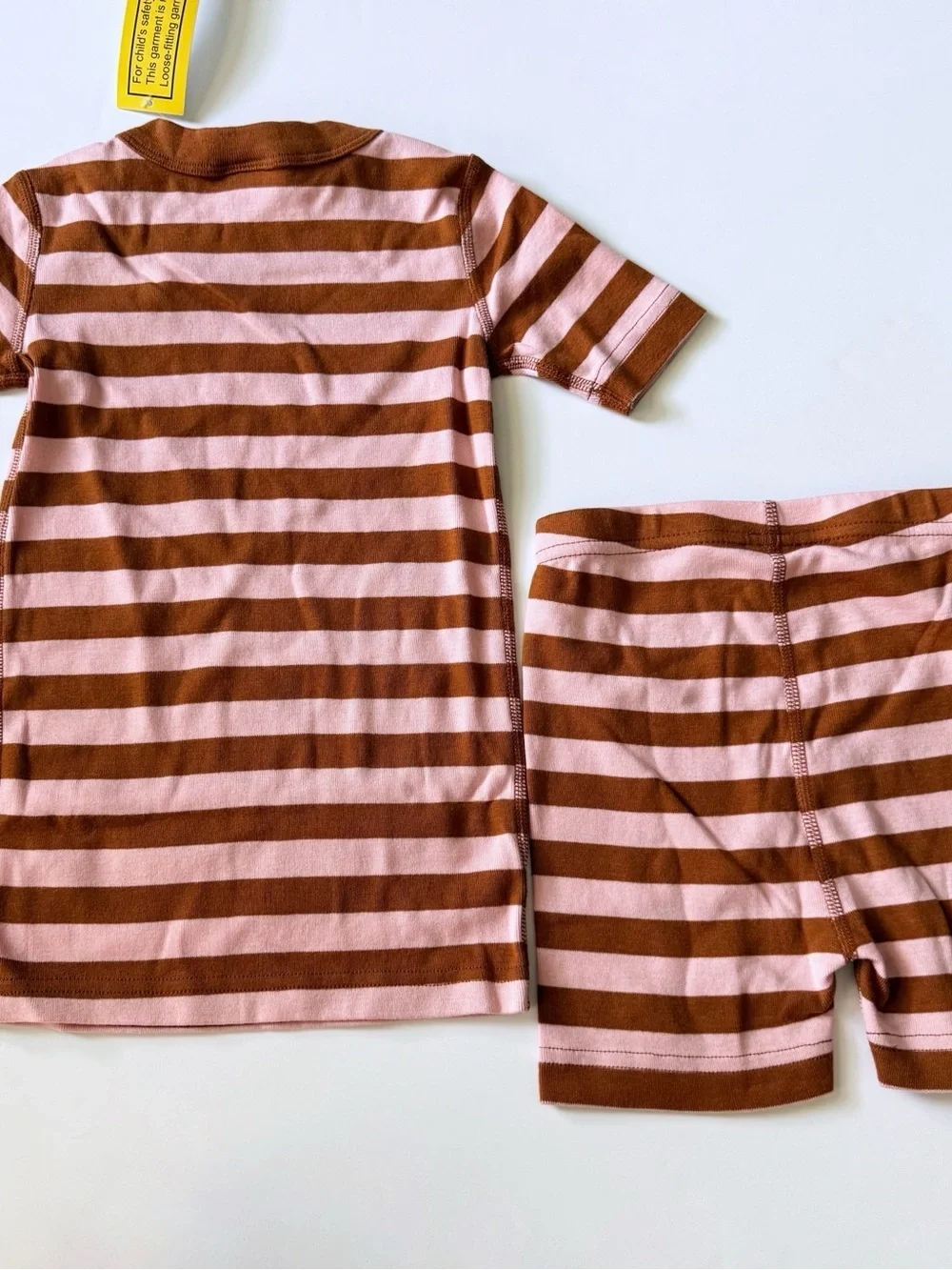 Hanna Andersson Striped Short-Sleeve Pajama Set - Pink & Brown